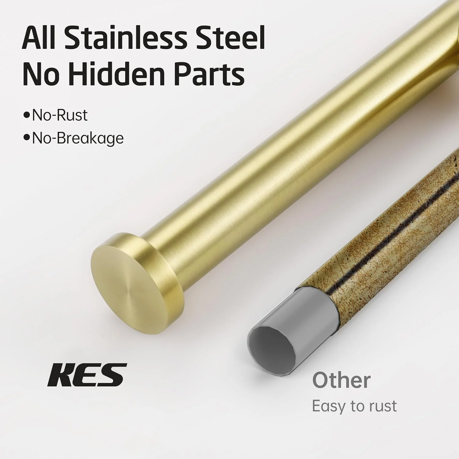 KES (برنجی برس خورده) - جا دستمال توالت، پخش کننده کاغذ توالت، استیل ضد زنگ SUS304، نصب دیواری، برنجی برس خورده، A2175S12-BZ