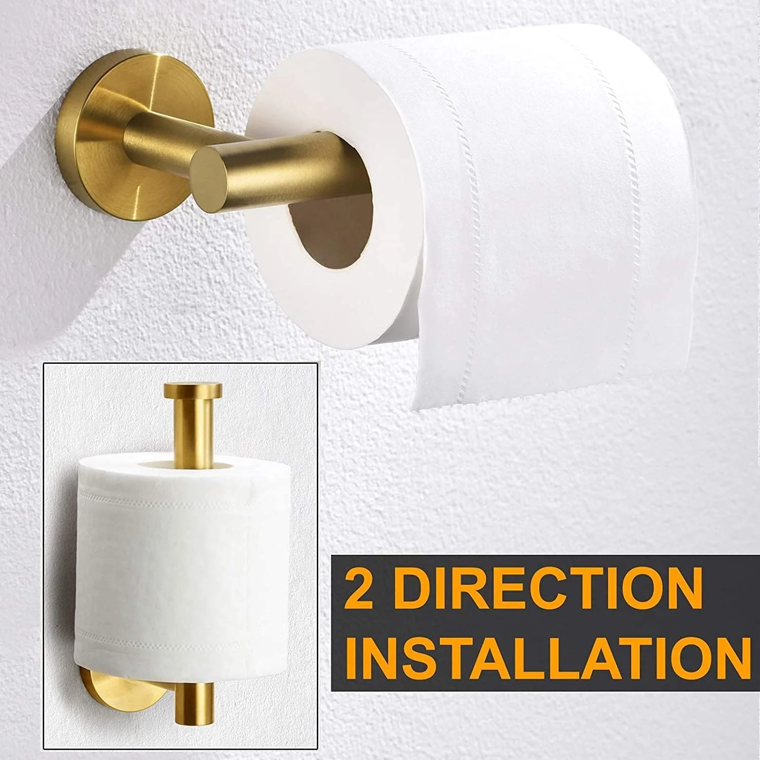 Khazna Restroom Fixtures Brushed Gold Toilet Paper Holder, Bathroom, Wall Mount DurableStainless Steel, Modern Style, Toilet Paper Holder Modern Style, for Hotel Kitchen Khazna Restroom Fixtures Brushed Gold Toilet Paper Holder, Bathroom, Wall Mount DurableStainless Steel, Modern Style, Toilet Paper Holder Modern Style, for Hotel Kitchen