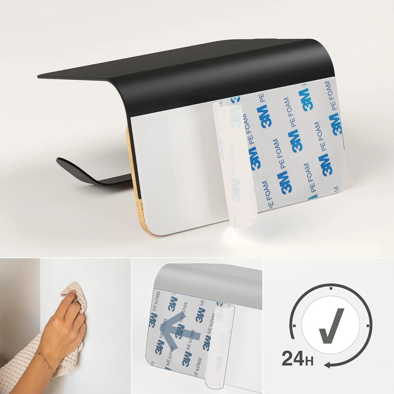 جا دستمال کاغذی توالت KAZAI.® مدل Leif با طراحی شلف، بدون نیاز به سوراخکاری (خود چسب)، ساخته شده از استیل ضد زنگ و چوب بامبو طبیعی، جا دستمال کاغذی / نگهدارنده رول برای حمام، مشکی مات جا دستمال کاغذی توالت KAZAI.® مدل Leif با طراحی شلف، بدون نیاز به سوراخکاری (خود چسب)، ساخته شده از استیل ضد زنگ و چوب بامبو طبیعی، جا دستمال کاغذی / نگهدارنده رول برای حمام، مشکی مات