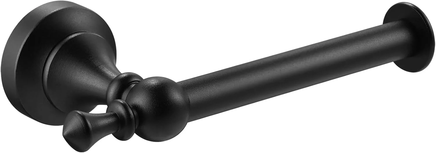 نگهدارنده دستمال توالت دیواری Katezon - نگهدارنده رول دستمال کاغذی گرد مشکی مات رترو برای رول بزرگ، نگهدارنده رول دستمال توالت آلومینیومی ممتاز برای حمام، دستشویی، ضد زنگ (مشکی)