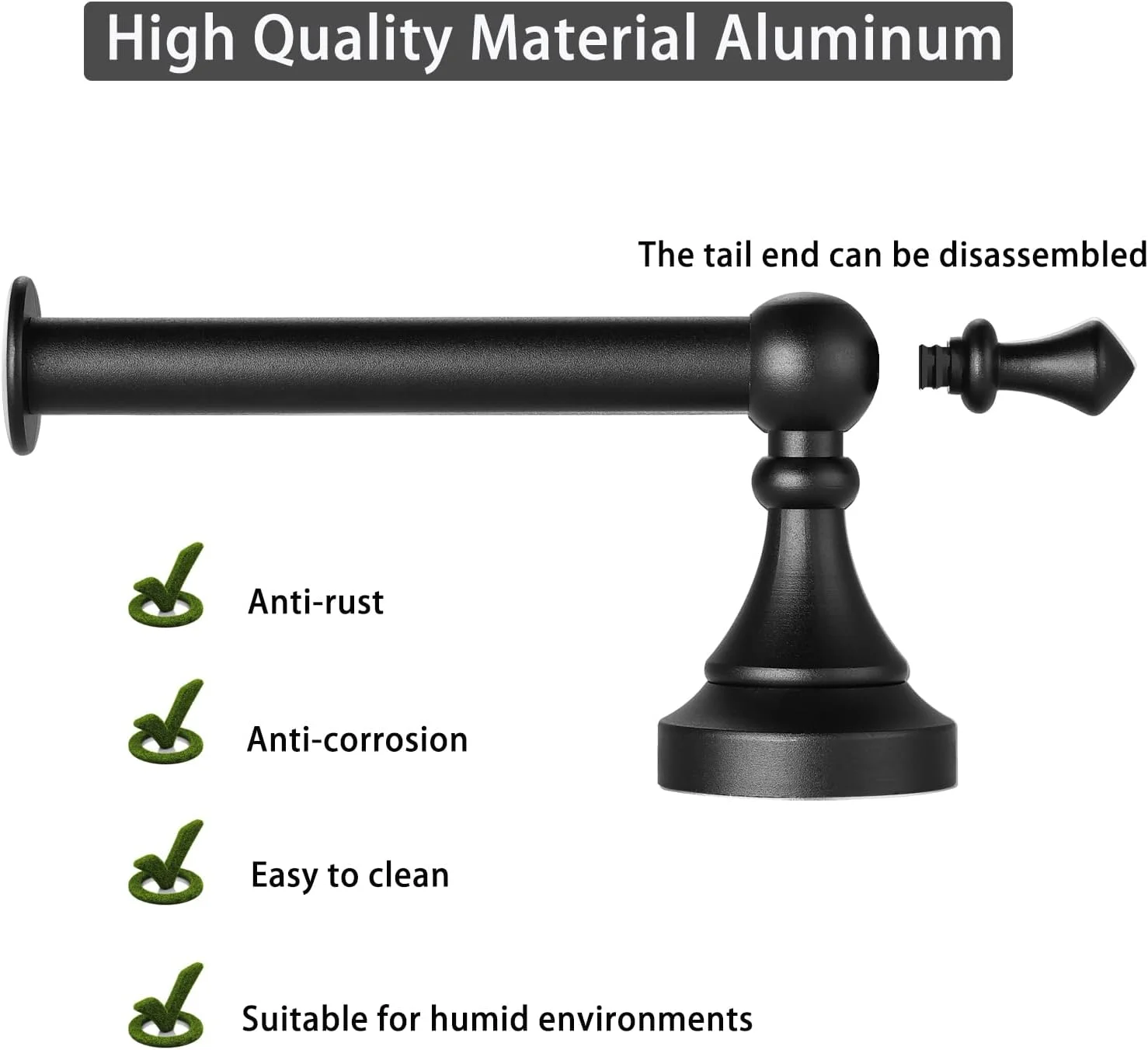 نگهدارنده دستمال توالت دیواری Katezon - نگهدارنده رول دستمال کاغذی گرد مشکی مات رترو برای رول بزرگ، نگهدارنده رول دستمال توالت آلومینیومی ممتاز برای حمام، دستشویی، ضد زنگ (مشکی)