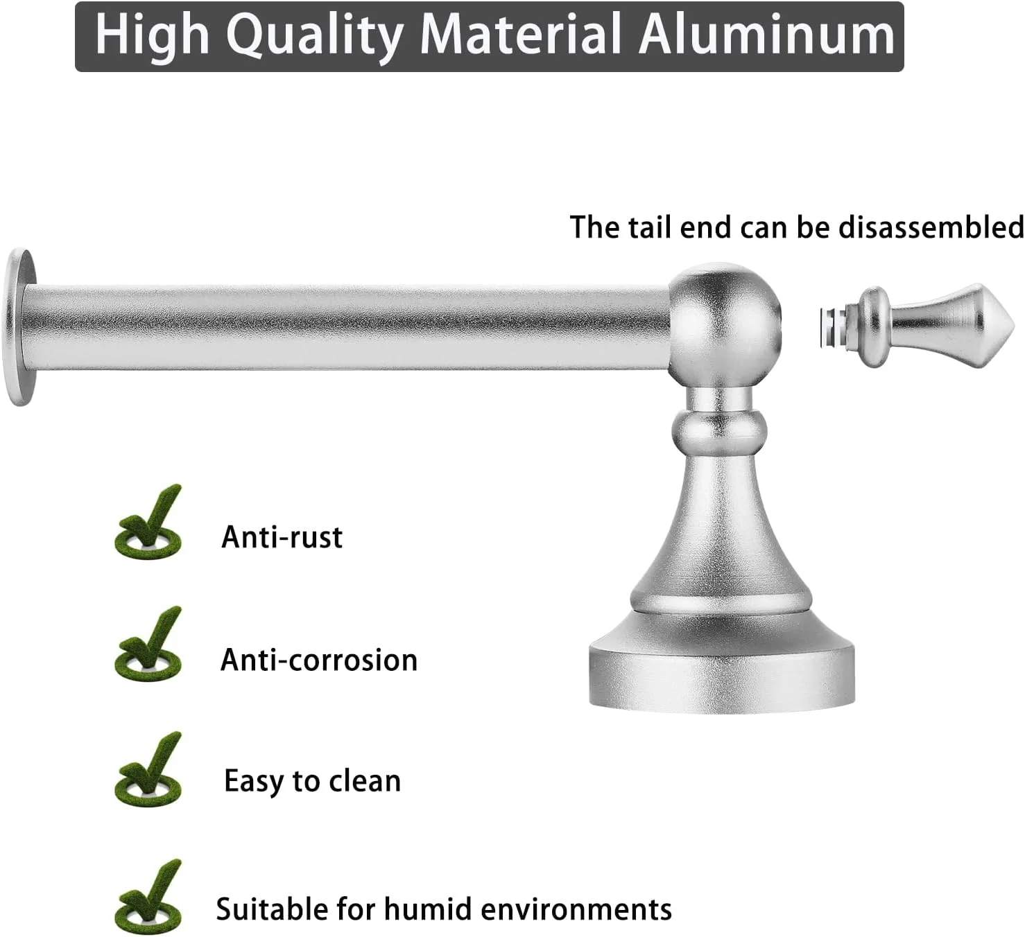 نگهدارنده دستمال توالت دیواری Katezon - نگهدارنده رول دستمال کاغذی نقره ای لوکس گرد، نگهدارنده رول دستمال توالت آلومینیومی ممتاز برای حمام، دستشویی، ضد زنگ (نقره ای)
