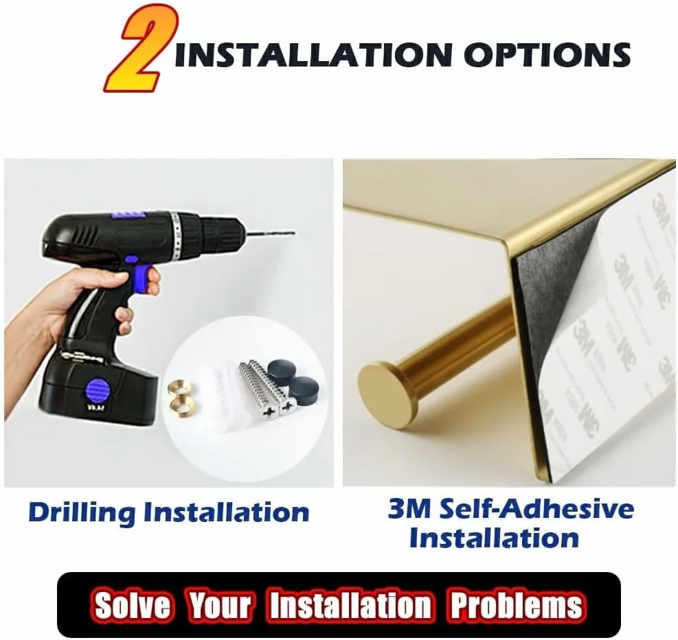 جا دستمال کاغذی توالت دوقلو شیک KASTWAVE با رنگ طلایی مات، ساخته شده از استیل ضد زنگ بادوام SUS304، نصب آسان با چسب یا نصب دیواری برای نگهداری لوازم حمام