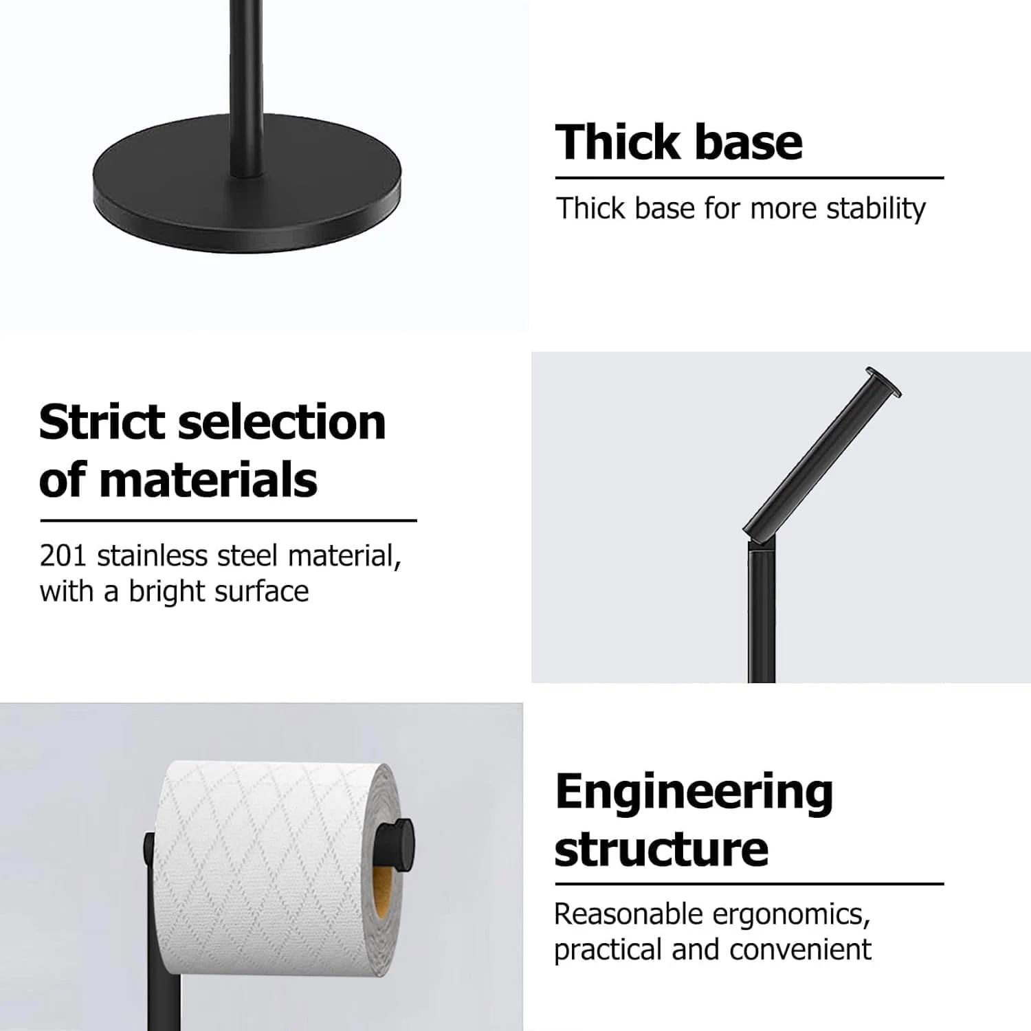 جا دستمال توالت Joyzzz، لوازم جانبی حمام سفید و محکم، پایه رول کاغذی با نصب آسان و طراحی ساده، ایده آل برای فضاهای کوچک و حمام مهمان