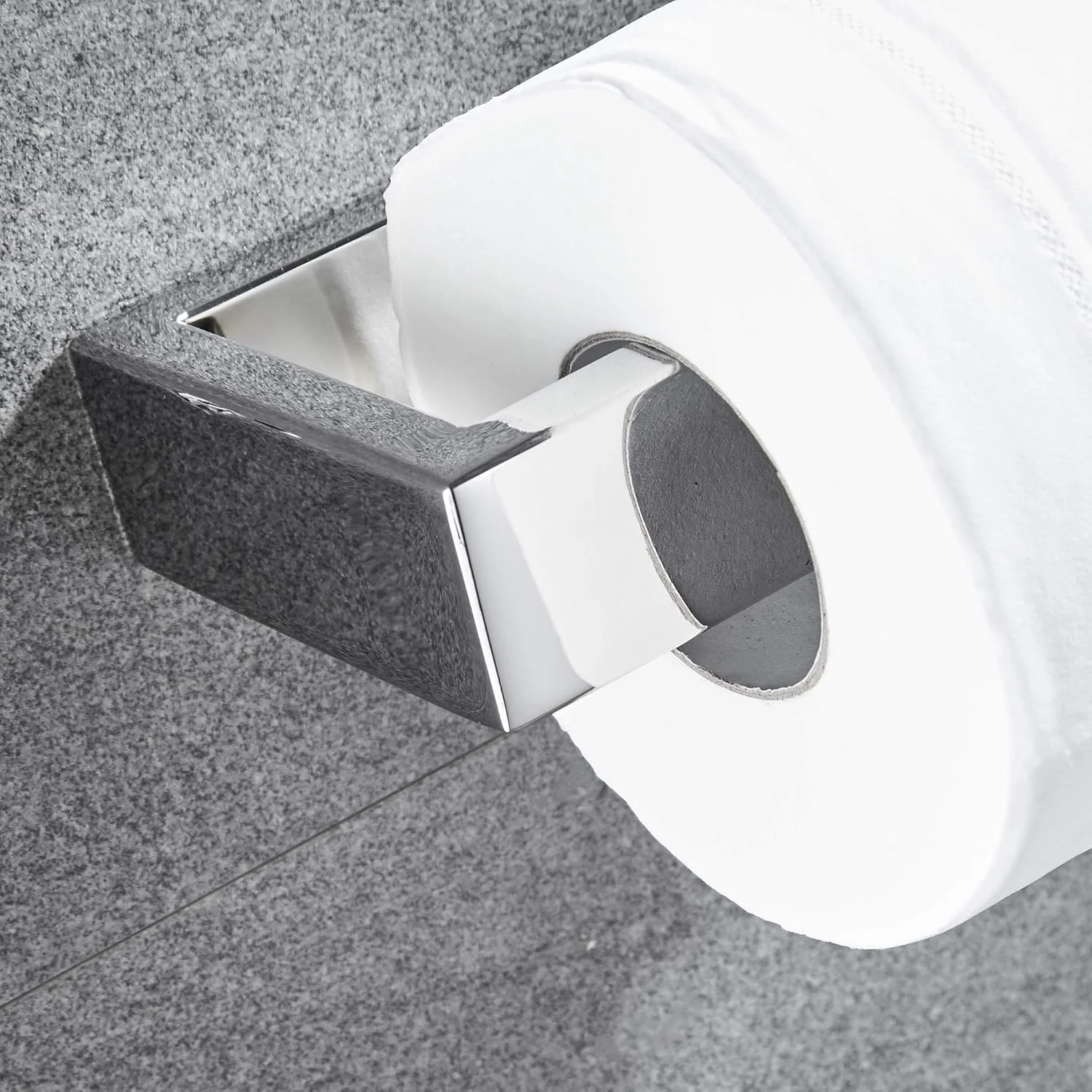 جا دستمال کاغذی مستطیلی JunSun، استیل ضد زنگ، مدرن، پرداخت آینه ای، نگهدارنده رول دستمال کاغذی، لوازم جانبی حمام، نصب دیواری، کروم براق