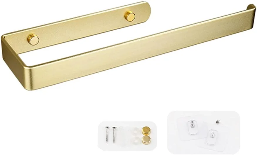 جا حوله ای دستمال کاغذی 30 سانتی متری JOMIHONEY، نگهدارنده رول دستمال کاغذی سنگین، لوازم جانبی سخت افزاری آلومینیومی طلایی نصب شده روی دیوار برای کابینت آشپزخانه اتاق خواب حمام