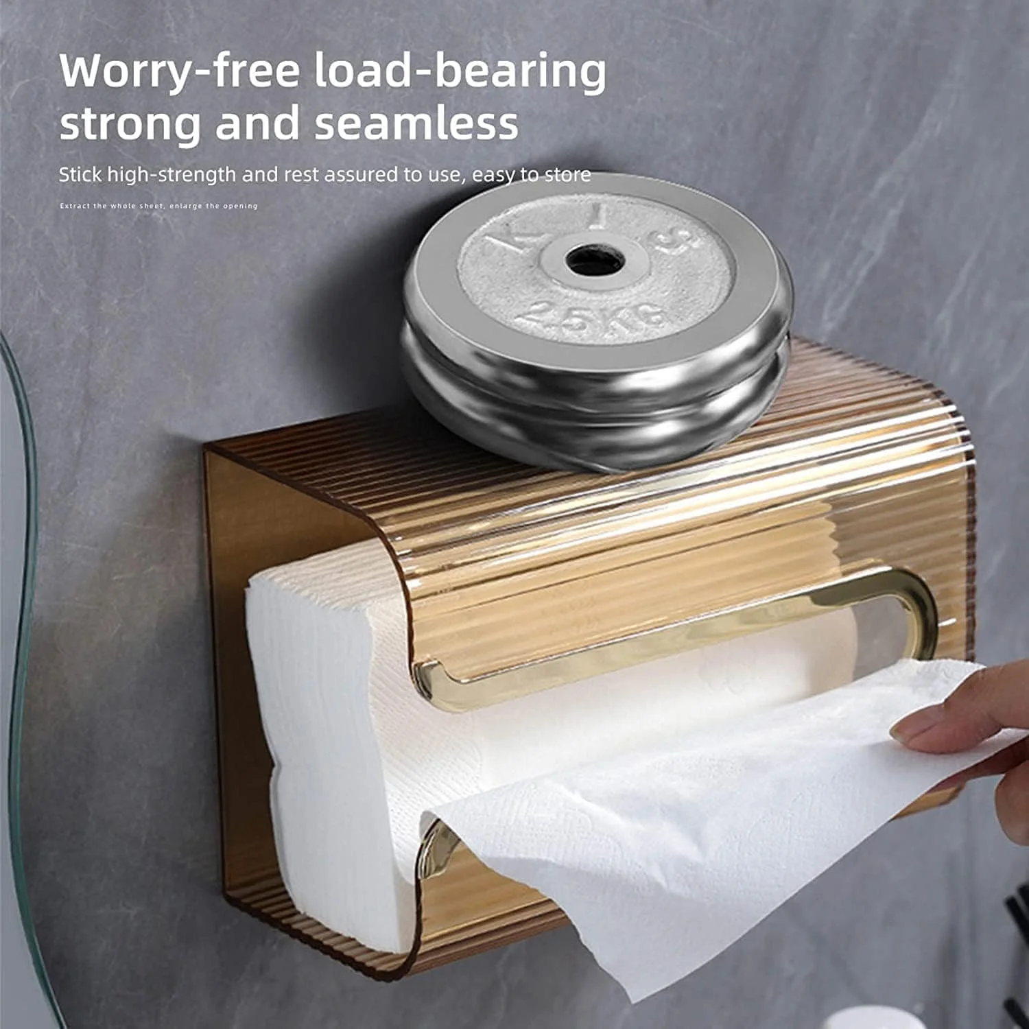 جا دستمال کاغذی دیواری JOIMAR، نگهدارنده دستمال توالت، جعبه پخش کننده دستمال کاغذی و محل نگهداری، نگهدارنده دستمال کاغذی برای آشپزخانه حمام (طلایی)