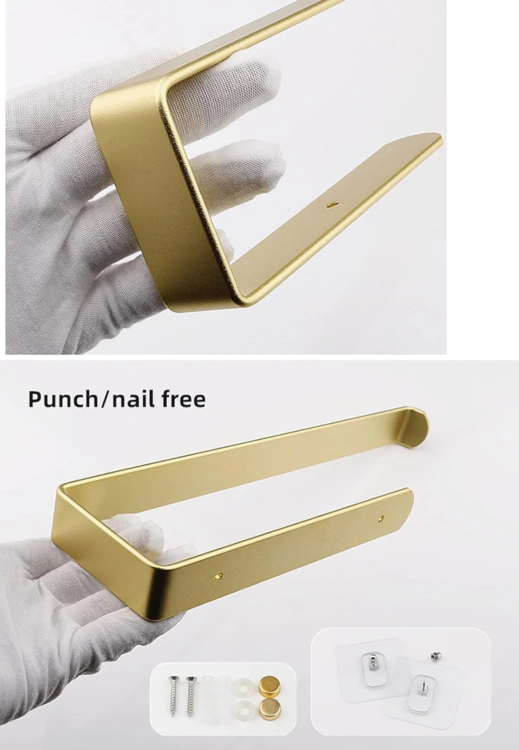 جا حوله ای دستمال کاغذی 30 سانتی متری JOMIHONEY، نگهدارنده رول دستمال کاغذی سنگین، لوازم جانبی سخت افزاری آلومینیومی طلایی نصب شده روی دیوار برای کابینت آشپزخانه اتاق خواب حمام