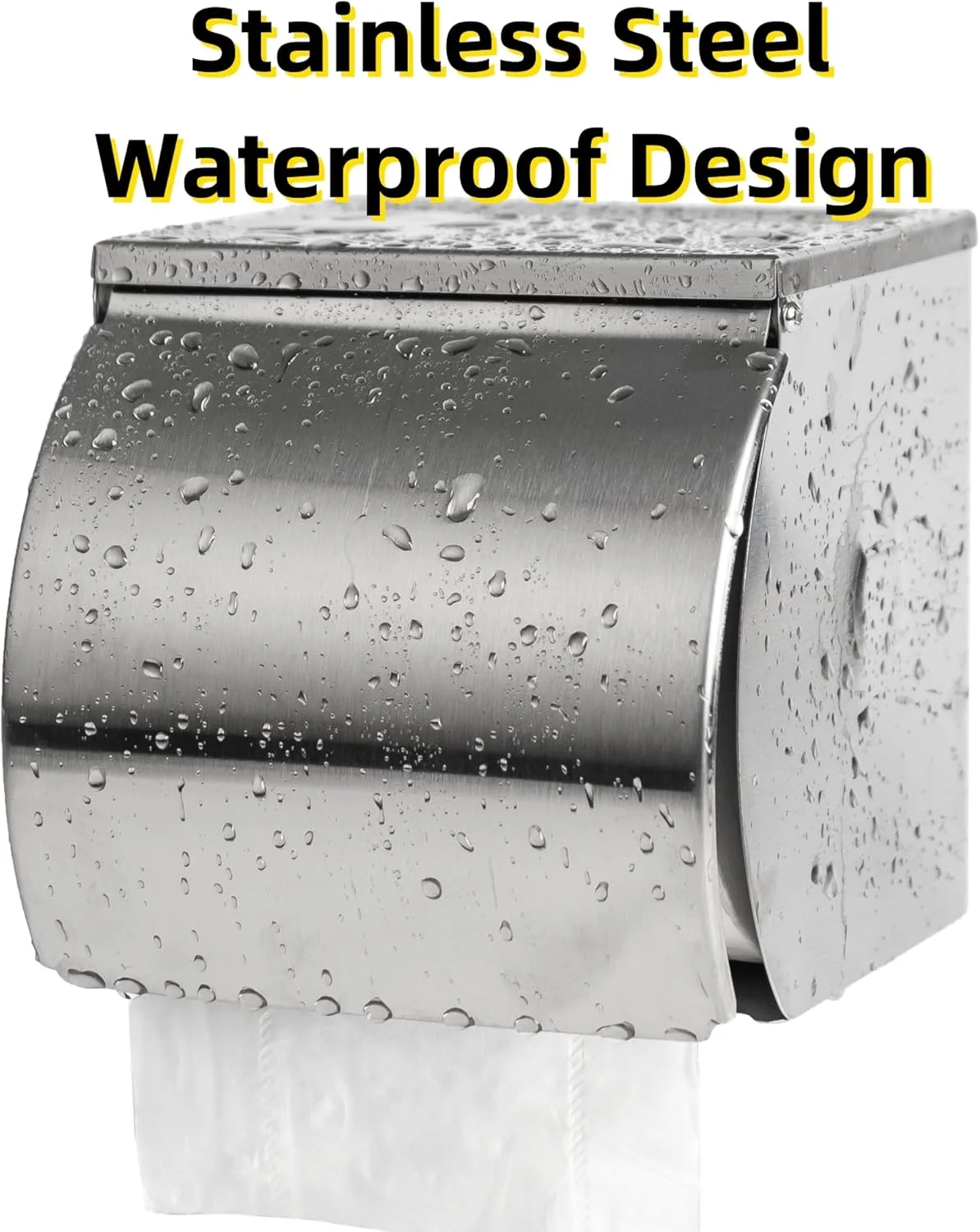 جا دستمال کاغذی رولی چسبی JIQILIHAI با محفظه نگهداری، ضد آب و ضد زنگ، مناسب دستشویی، نصب دیواری بدون نیاز به سوراخکاری، نقره ای