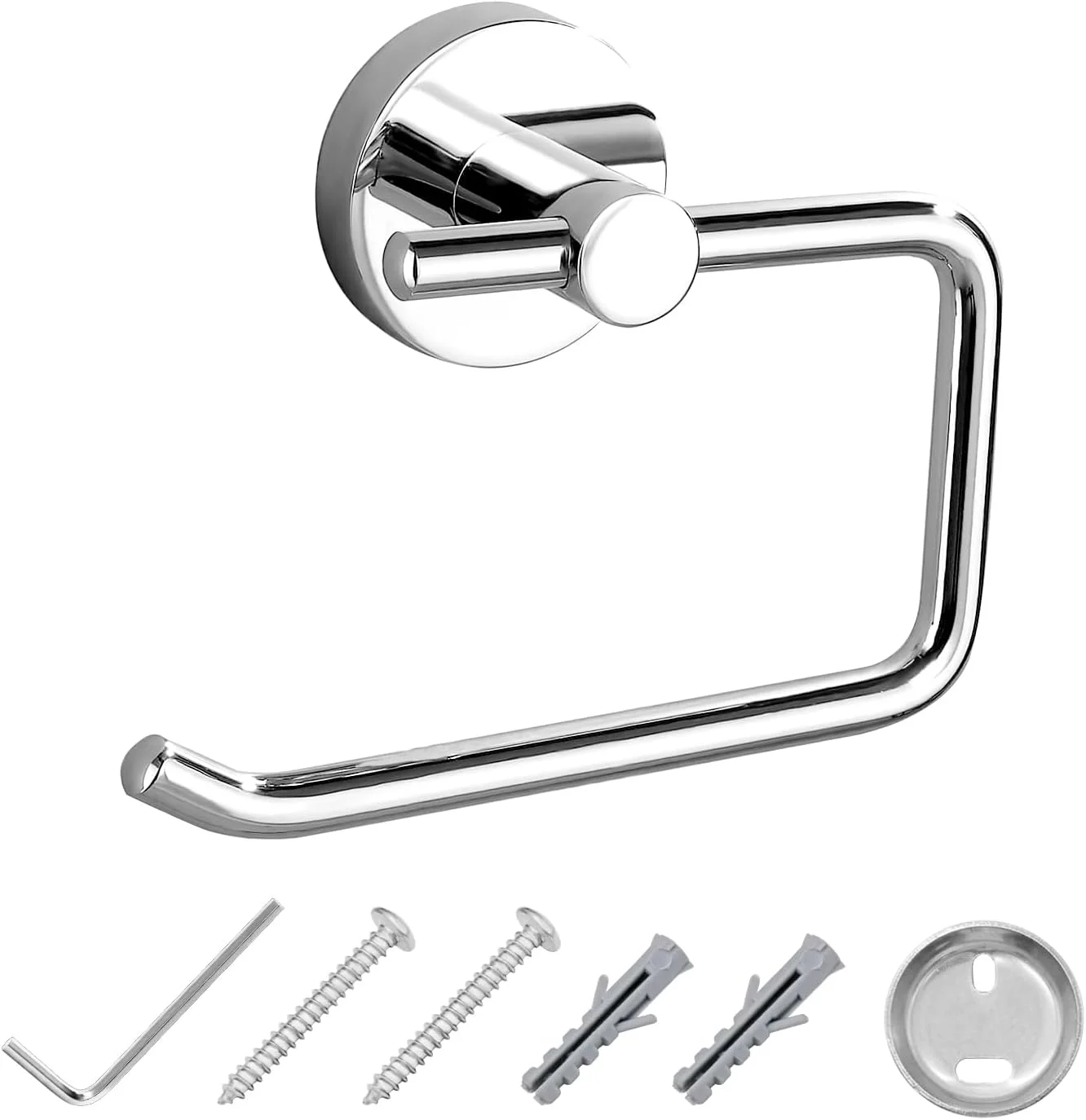 جاسفری جاس فری جا دستمال کاغذی دیواری کروم براق بدون درب