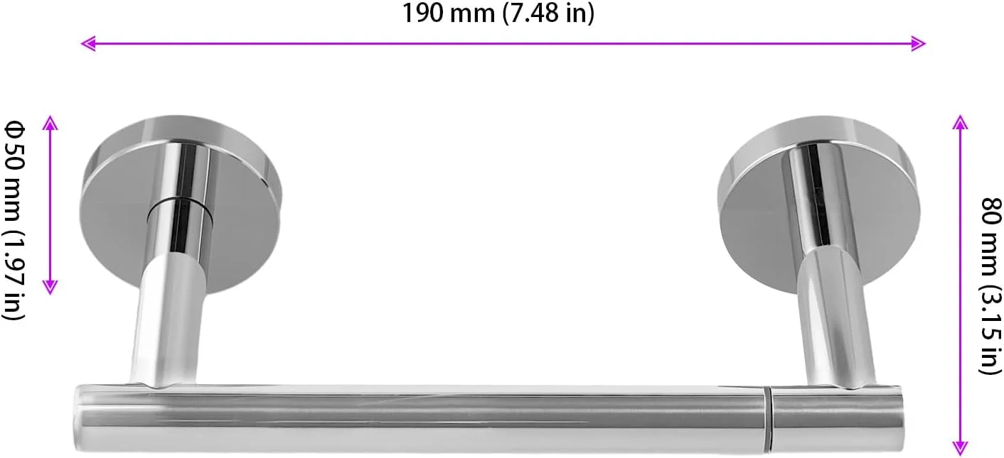 نگهدارنده رول توالت JEUIHAU بسته 2 عددی، نصب دیواری، استیل ضد زنگ SUS 304، نگهدارنده کاغذ توالت کروم چرخشی دو پایه برای حمام، کابینت، آشپزخانه