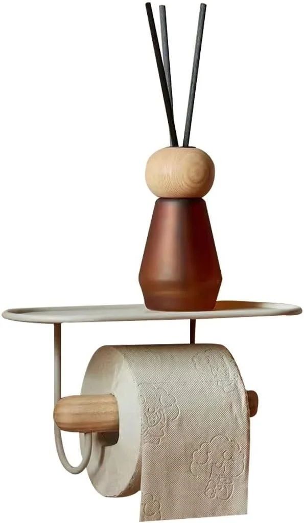 جا دستمال کاغذی توالت ساده ژاپنی، جا کاغذی رولی بدون پانچ، قفسه دیواری رترو برای کافی شاپ، جا دستمال کاغذی چسبی، برای آشپزخانه و هتل