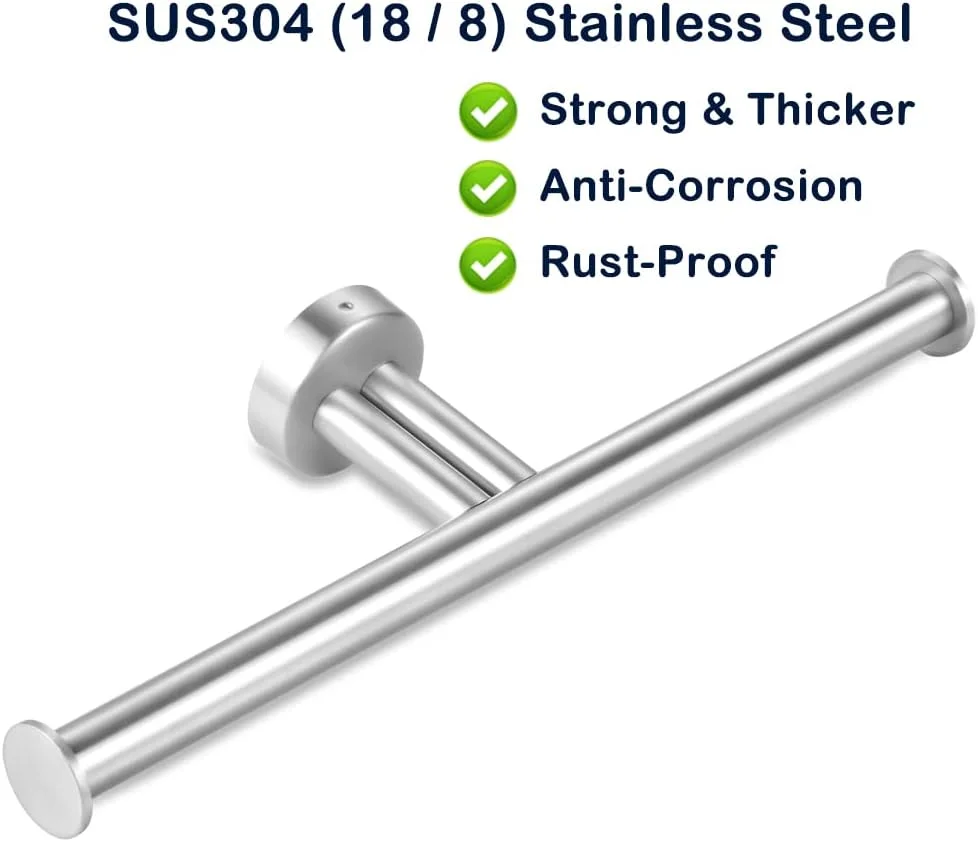 نگهدارنده دو قلو دستمال توالت دیواری JAAWAN، نیکل برس خورده استیل ضد زنگ SUS304، نگهدارنده 2 رول دستمال کاغذی برای حمام و آشپزخانه