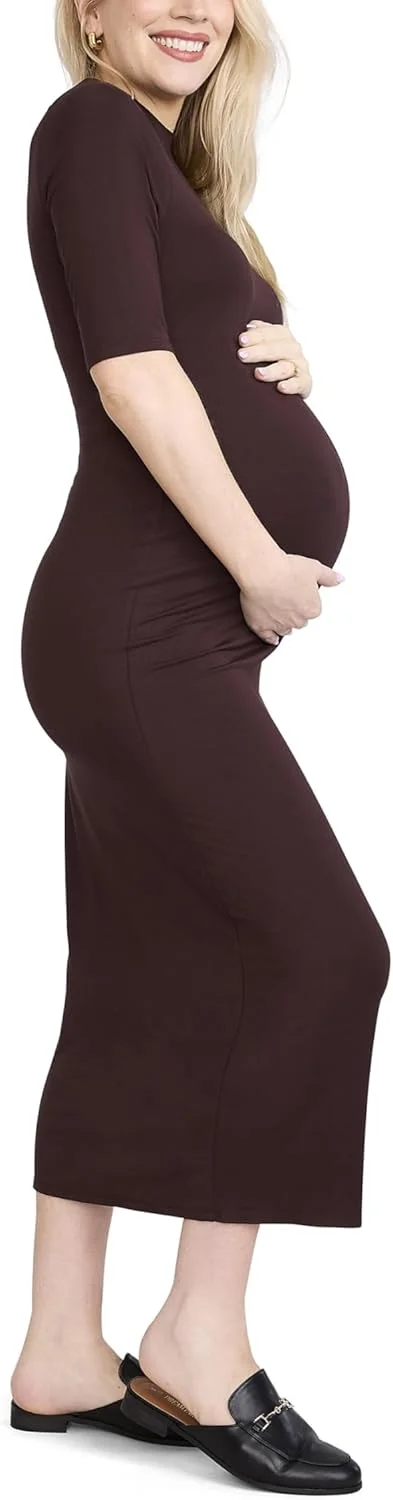 لباس بارداری ماکسی زنانه آستین سه ربع یقه ایستاده کبریتی Motherhood MATERNITY مناسب استفاده روزمره و مهمانی