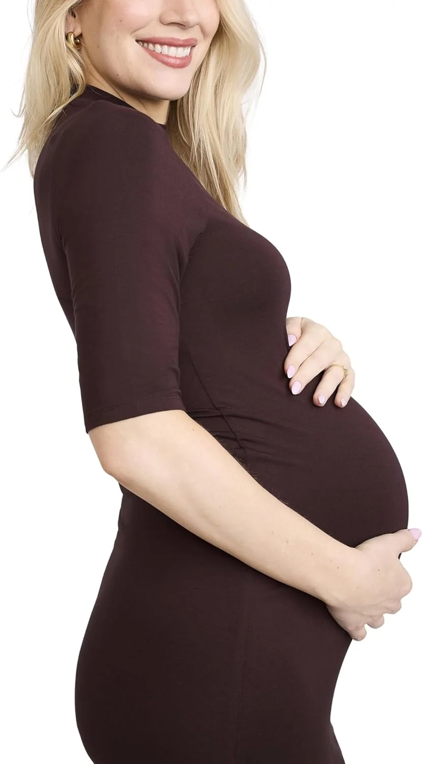 لباس بارداری ماکسی زنانه آستین سه ربع یقه ایستاده کبریتی Motherhood MATERNITY مناسب استفاده روزمره و مهمانی