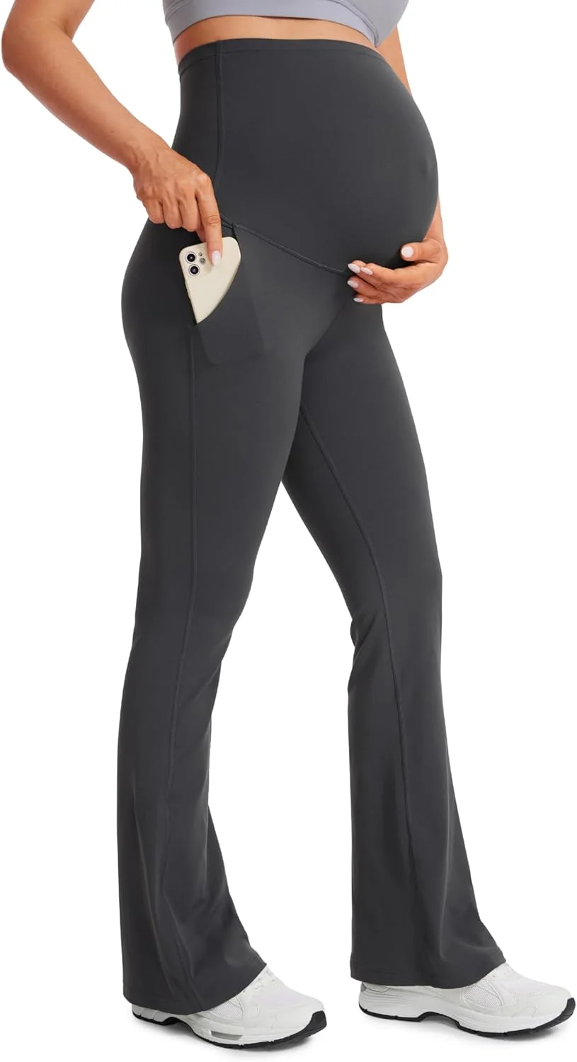 شلوار لگینگ بارداری زنانه CRZ YOGA Butterluxe، مدل دمپا گشاد با جیب، 31 اینچ - شلوار یوگا و ورزشی مناسب دوران بارداری، نرم و لطیف