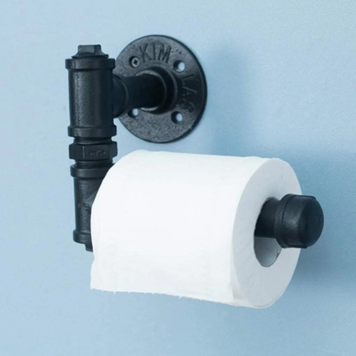 جا دستمال کاغذی توالت به سبک صنعتی LIU، جا رولی لوله آهنی رترو L شکل برای خانه، بار، مزرعه و کافی شاپ