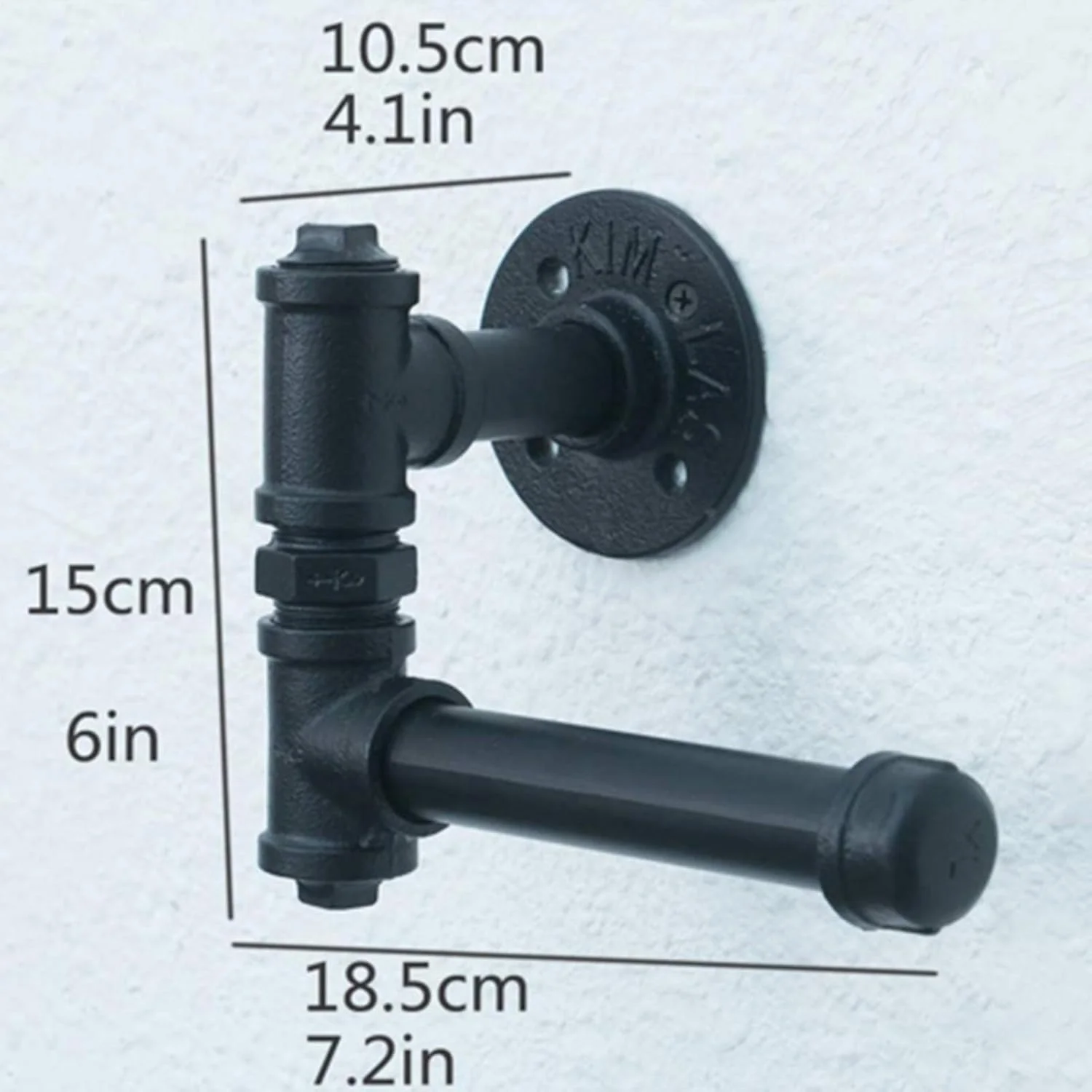 جا دستمال کاغذی توالت به سبک صنعتی LIU، جا رولی لوله آهنی رترو L شکل برای خانه، بار، مزرعه و کافی شاپ