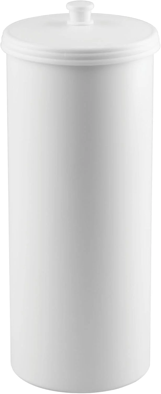 نگهدارنده پلاستیکی iDesign مدل Kent Collection - مناسب برای نگهداری 3 رول دستمال توالت، 15.87x15.87x39.37 سانتی‌متر، سفید