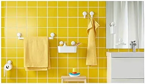 نگهدارنده رول توالت ایکیا TISKEN از پلاستیک پلی کربنات با فنجان مکنده (سفید، استاندارد)