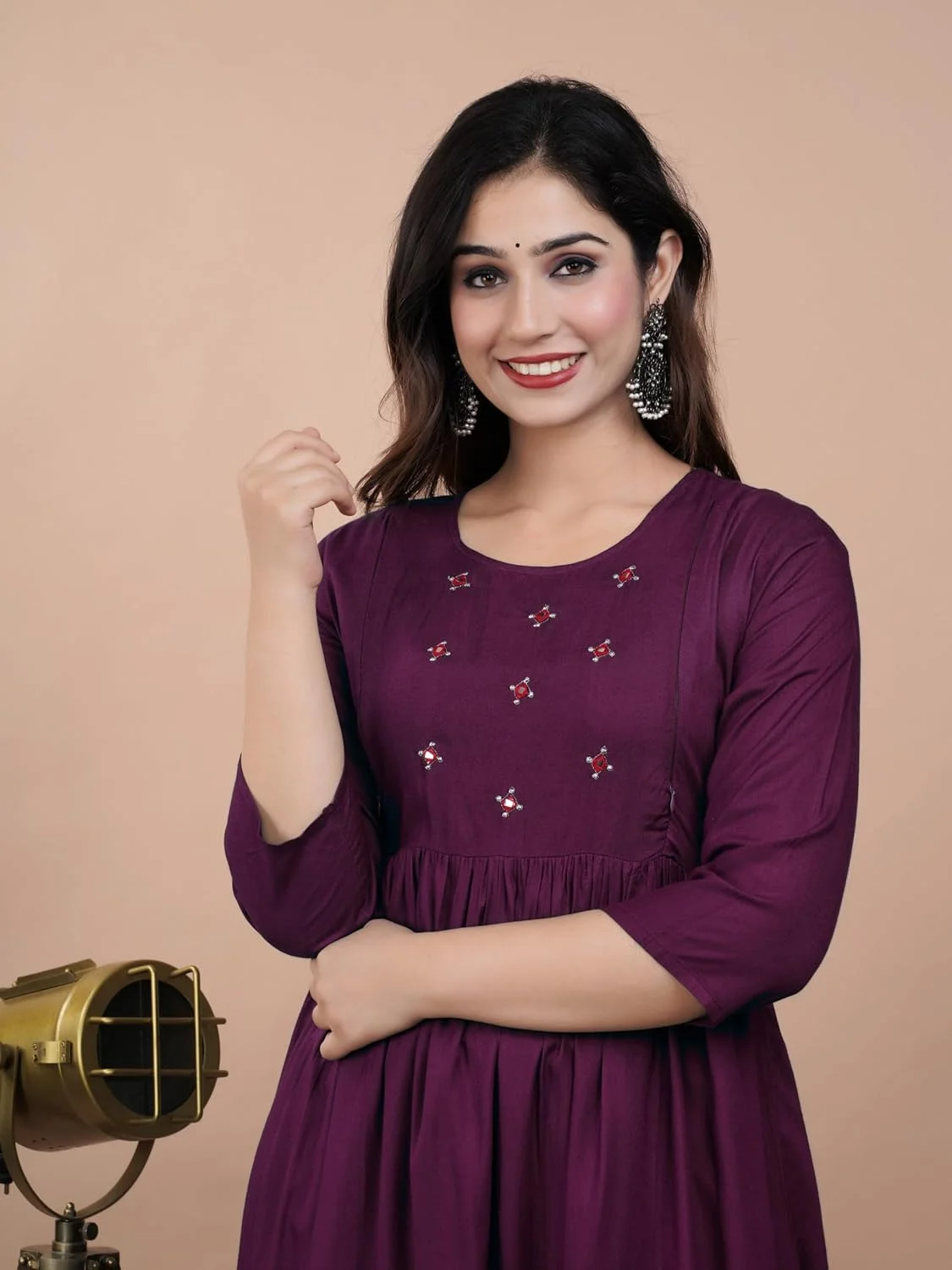 کرتی بارداری و شیردهی زنانه ATTiREZiLLA مدل Anarkali ریون با گلدوزی کرتی بارداری و شیردهی زنانه ATTiREZiLLA مدل Anarkali ریون با گلدوزی