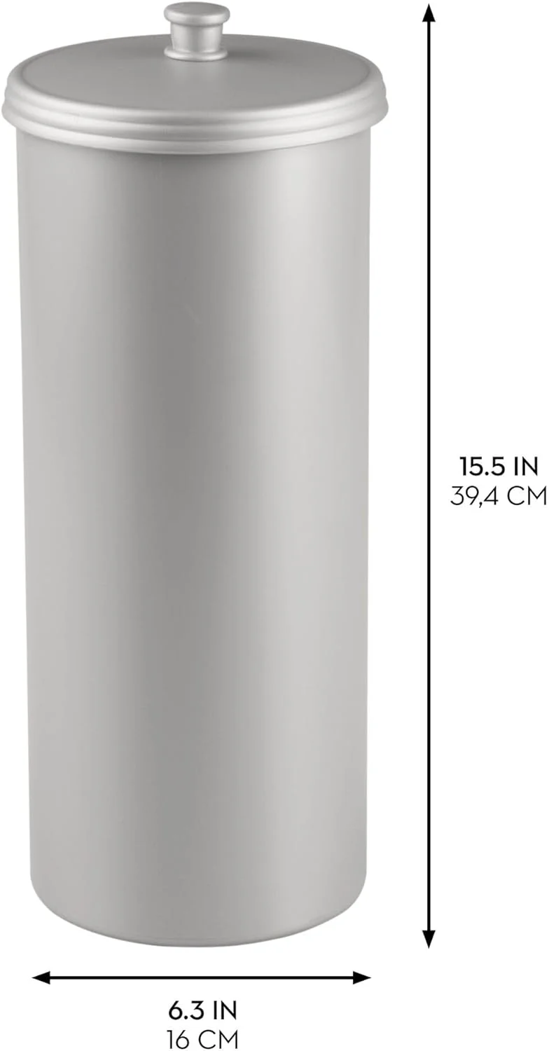 جا دستمال رولی ایستاده iDesign Kent Bathware، مناسب برای نگهداری دستمال توالت در حمام - خاکستری