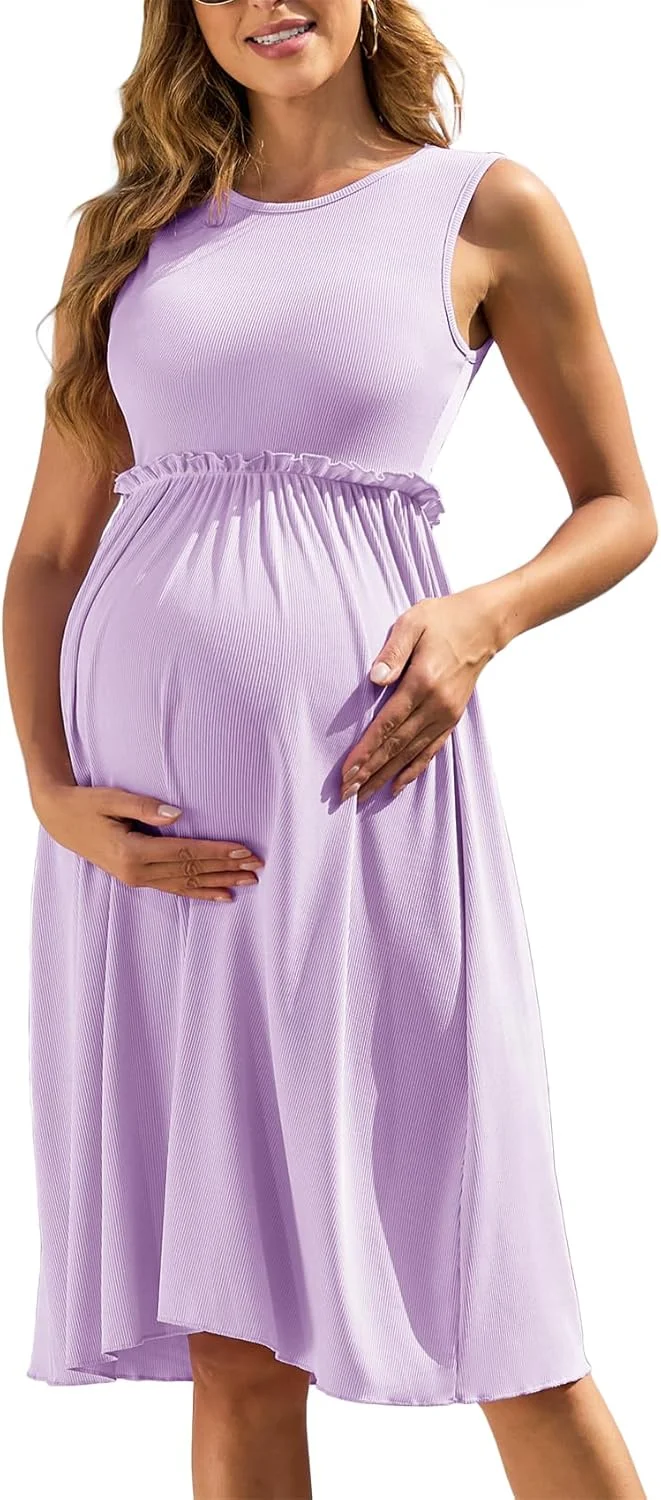 لباس بارداری زنانه آستین کوتاه یقه گرد طرح کبریتی AISWI