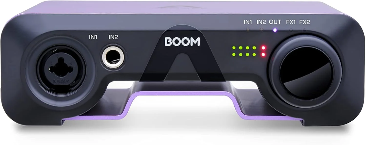 کارت صدای USB-C آپوجی Boom 2x2، رابط صوتی 2 ورودی/2 خروجی USB-C، 24 بیت/192 کیلوهرتز، با 1 پری امپ میکروفون، 1 ورودی ساز و DSP سخت افزاری - سازگار با Mac/PC/iOS کارت صدای USB-C آپوجی Boom 2x2، رابط صوتی 2 ورودی/2 خروجی USB-C، 24 بیت/192 کیلوهرتز، با 1 پری امپ میکروفون، 1 ورودی ساز و DSP سخت افزاری - سازگار با Mac/PC/iOS