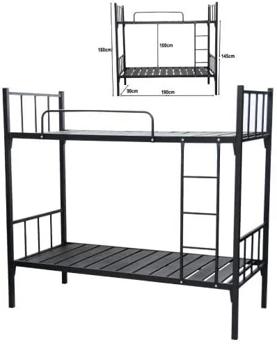 تخت خواب دو طبقه فلزی سنگین کارناک، مشکی، ابعاد 190x90x180 سانتی متر تخت خواب دو طبقه فلزی سنگین کارناک، مشکی، ابعاد 190x90x180 سانتی متر