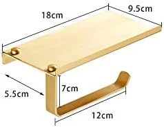 جا دستمال کاغذی رولی بدون نیاز به سوراخکاری، استیل 304، چند منظوره، دارای جای موبایل
