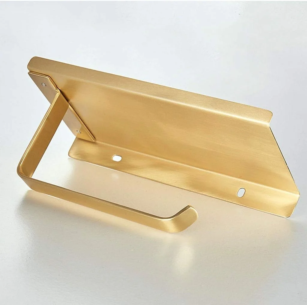 جا دستمال کاغذی رولی بدون نیاز به سوراخکاری، استیل 304، چند منظوره، دارای جای موبایل