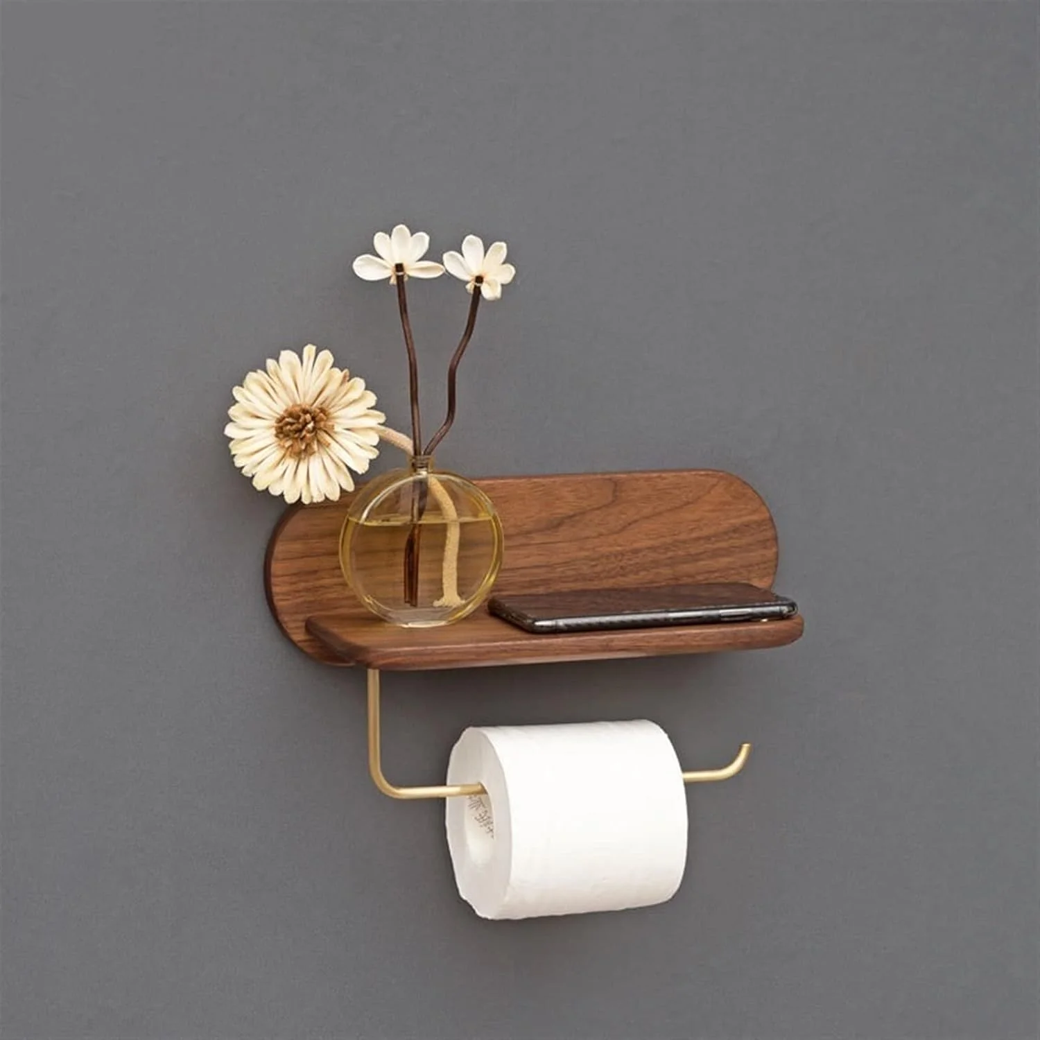 نگهدارنده دستمال توالت HNGFBFF چوب جامد برنجی نگهدارنده دستمال توالت HNGFBFF چوب جامد برنجی