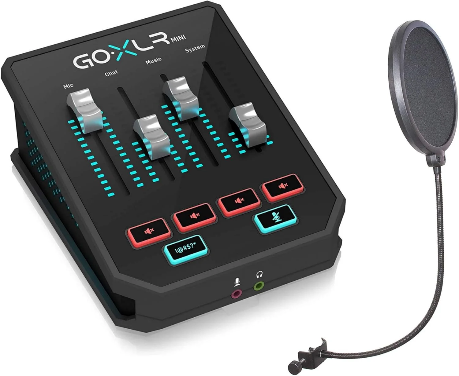 میکسر و کارت صدای USB تی سی GoXLR Mini مناسب استریمرها، گیمرها و پادکسترها - همراه با پاپ اسکرین میکروفون