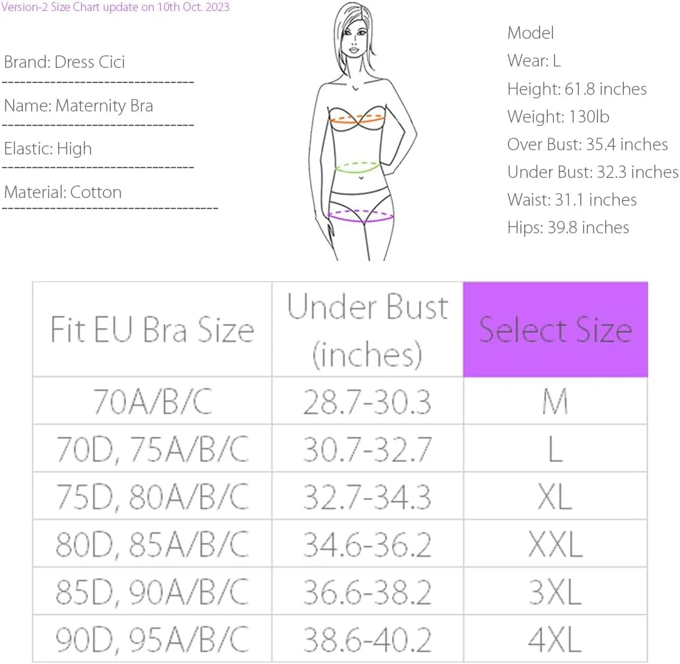 سوتین شیردهی نخی Dress Cici، سوتین بارداری راحت و بدون سیم برای شیردهی، بسته 4 عددی سوتین بارداری (بسته 4 عددی)