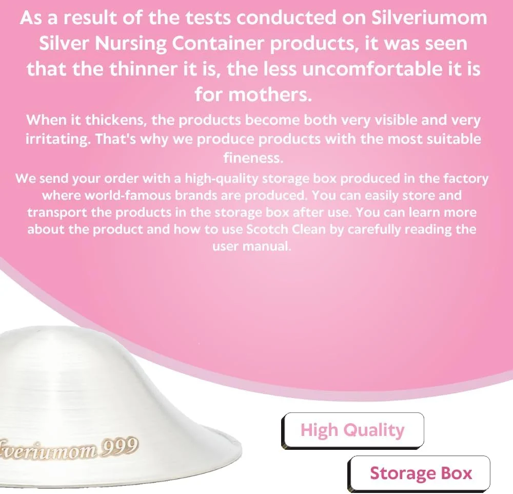 کاپ های نقره ای شیردهی اورجینال Silveriumom سایز XL، محافظ سینه برای شیردهی نوزاد، نقره خالص 999 و روکش سینه دست ساز برای شیردهی