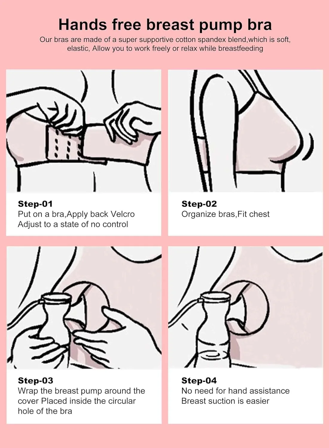 سوتین پمپاژ URbazaar، سوتین شیردهی بدون دست، بسته 2 عددی، سوتین شیردهی بدون حلقه، سازگار با پوست، لباس زیر مکش سینه