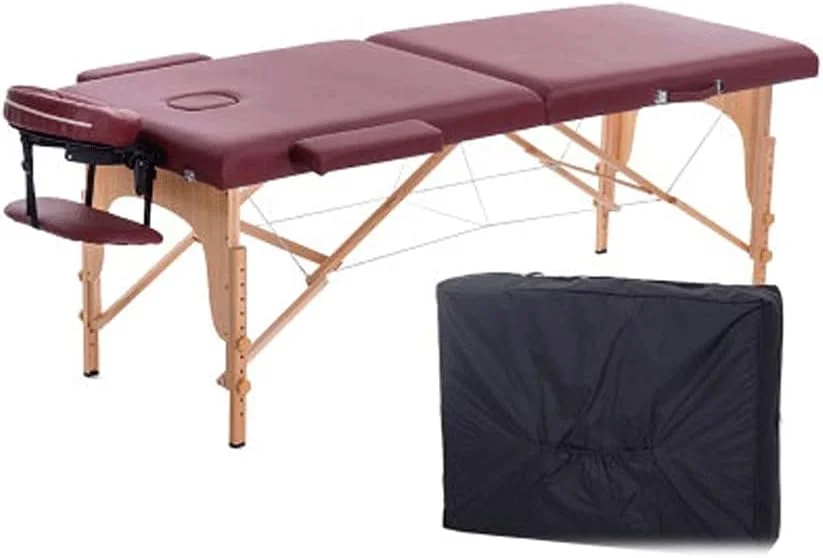 BOERNISEN Folding Bed Massage Table Portable 2 Section Folding Couch Bed Lightweight Beauty Salon Tattoo Therapy Wooden Frame 70 cm width -Black (Color : Pink) BOERNISEN Folding Bed Massage Table Portable 2 Section Folding Couch Bed Lightweight Beauty Salon Tattoo Therapy Wooden Frame 70 cm width -Black (Color : Pink)