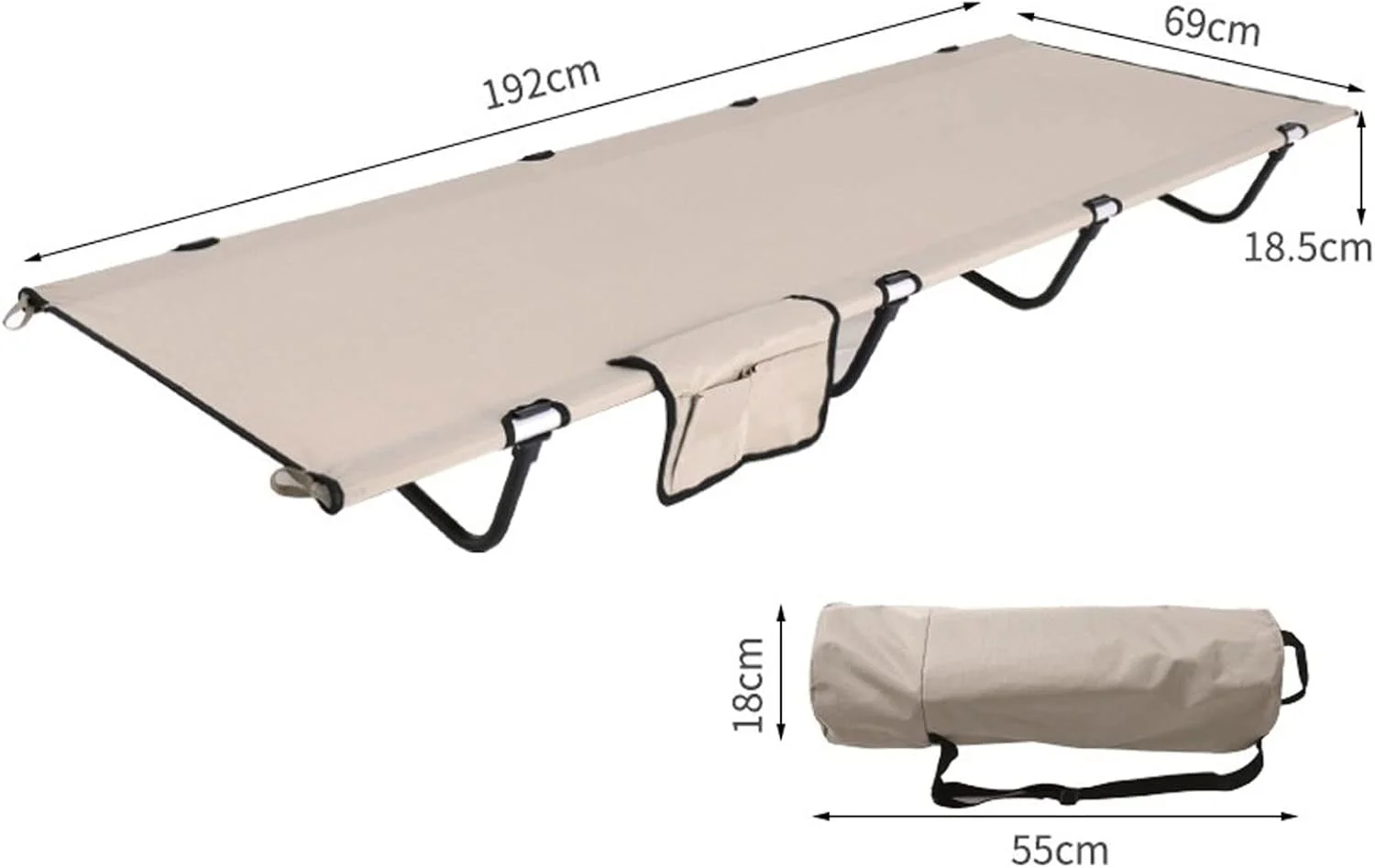 تخت تاشو BOERNISEN، تخت کمپینگ تاشو مناسب فضای باز، تخت خواب قابل حمل و فشرده مناسب دفتر کار (رنگ: صورتی)
