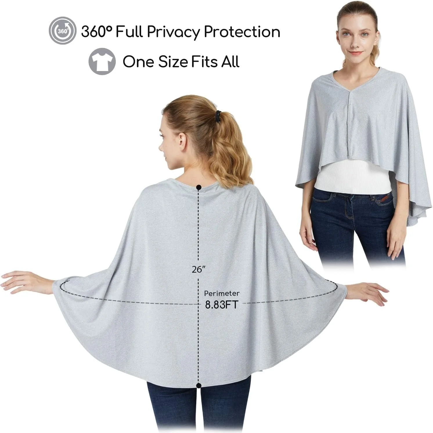 روپوش شیردهی YHRY، پانچو شیردهی نوزاد، پوشش شیردهی، شال شیردهی برای پسر و دختر، پوشش 360 درجه، سبک وزن، برای سایبان صندلی ماشین، صندلی بلند، کالسکه، سبد خرید