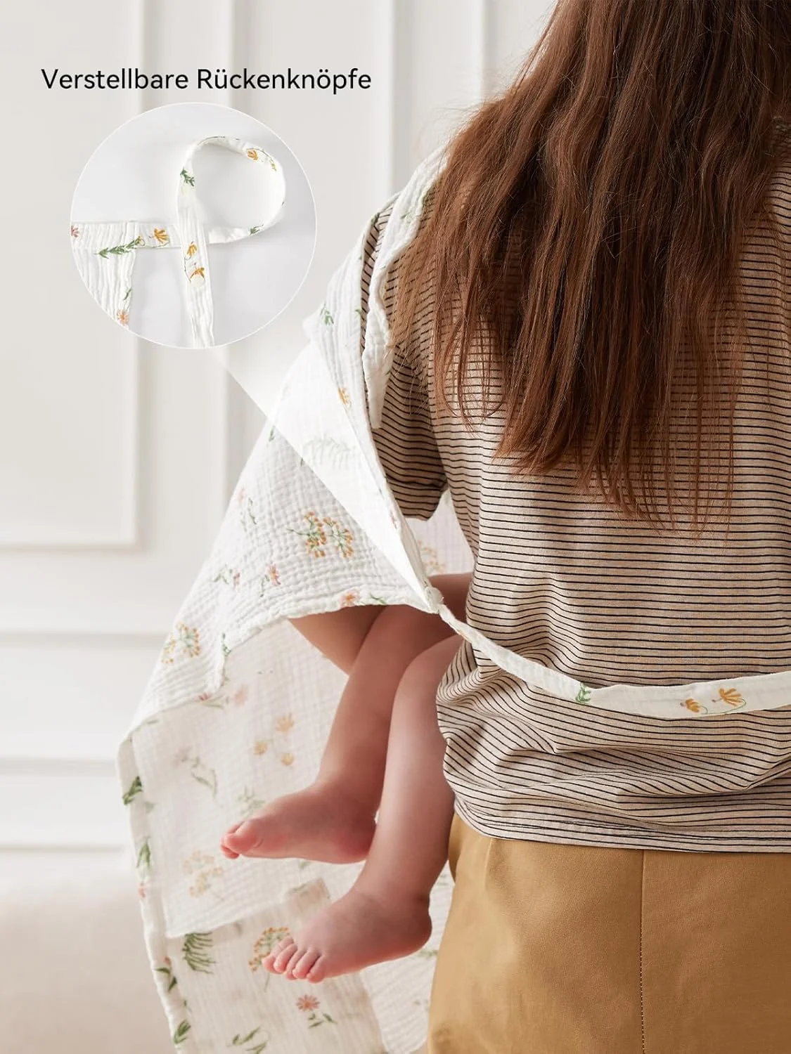 روپوش شیردهی تیلیو مناسب برای استفاده در حرکت، 70 در 100 سانتی متر، پیش بند شیردهی از جنس پارچه متقال، شال شیردهی 100% پنبه، روپوش شیردهی، پوشش شیردهی، طرح گلدار