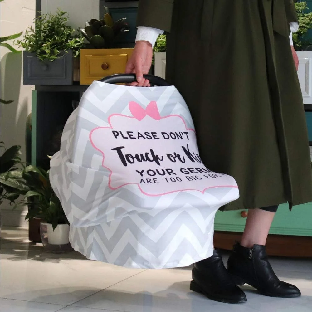 روکش صندلی ماشین کودک SWESEN، روکش سایبان صندلی ماشین با علامت عدم لمس، روکش کالسکه نوزاد برای دختر و پسر تازه متولد شده، روکش شیردهی چند منظوره، فوق العاده نرم و تنفس پذیر، شال شیردهی، موج دار