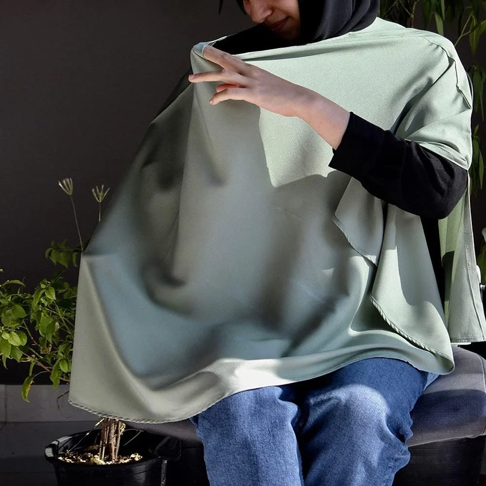 روپوش شیردهی راه راه نوزاد، پانچو شیردهی برای مادران شیرده، سبز