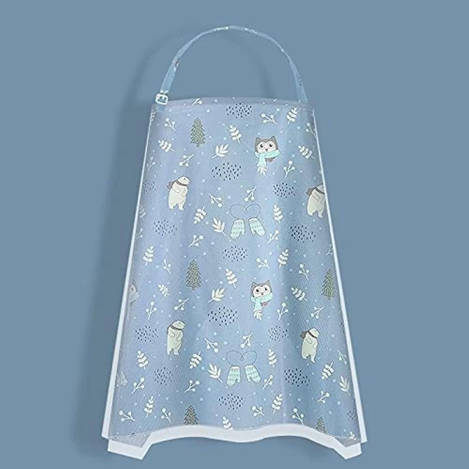 SMART_FUTURE [6 طرح مختلف] روپوش شیردهی نوزاد، پوشش تنفسی چند منظوره، پارچه سایه بان، پتوی نوزاد، محافظ گرد و غبار/حشرات (آبی برفی)