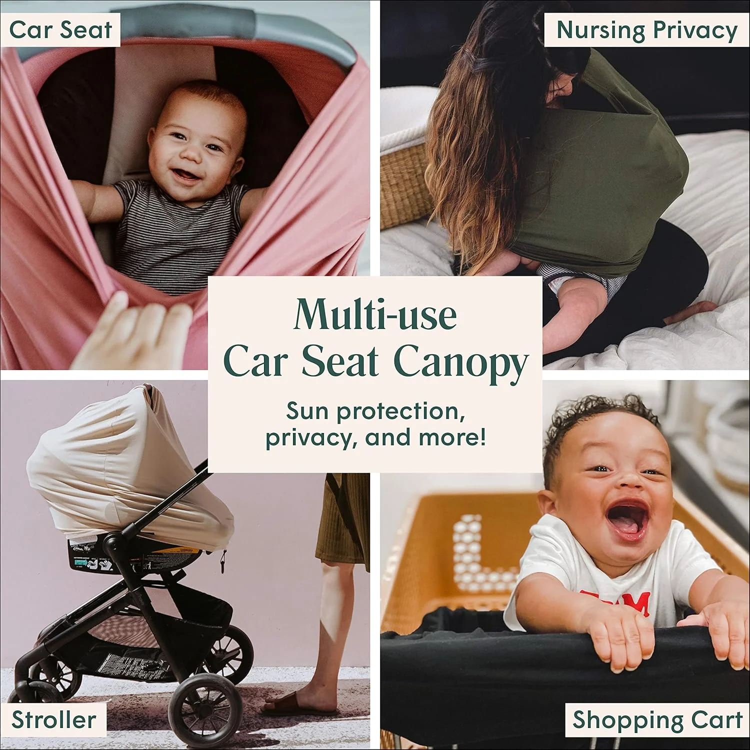Simka Rose Car Seat Canopy Nursing Cover - Multi Use Cover - Baby Breastfeeding Cover - Ultra Soft and Stretchy (Moss) Simka Rose Car Seat Canopy Nursing Cover - Multi Use Cover - Baby Breastfeeding Cover - Ultra Soft and Stretchy (Moss)