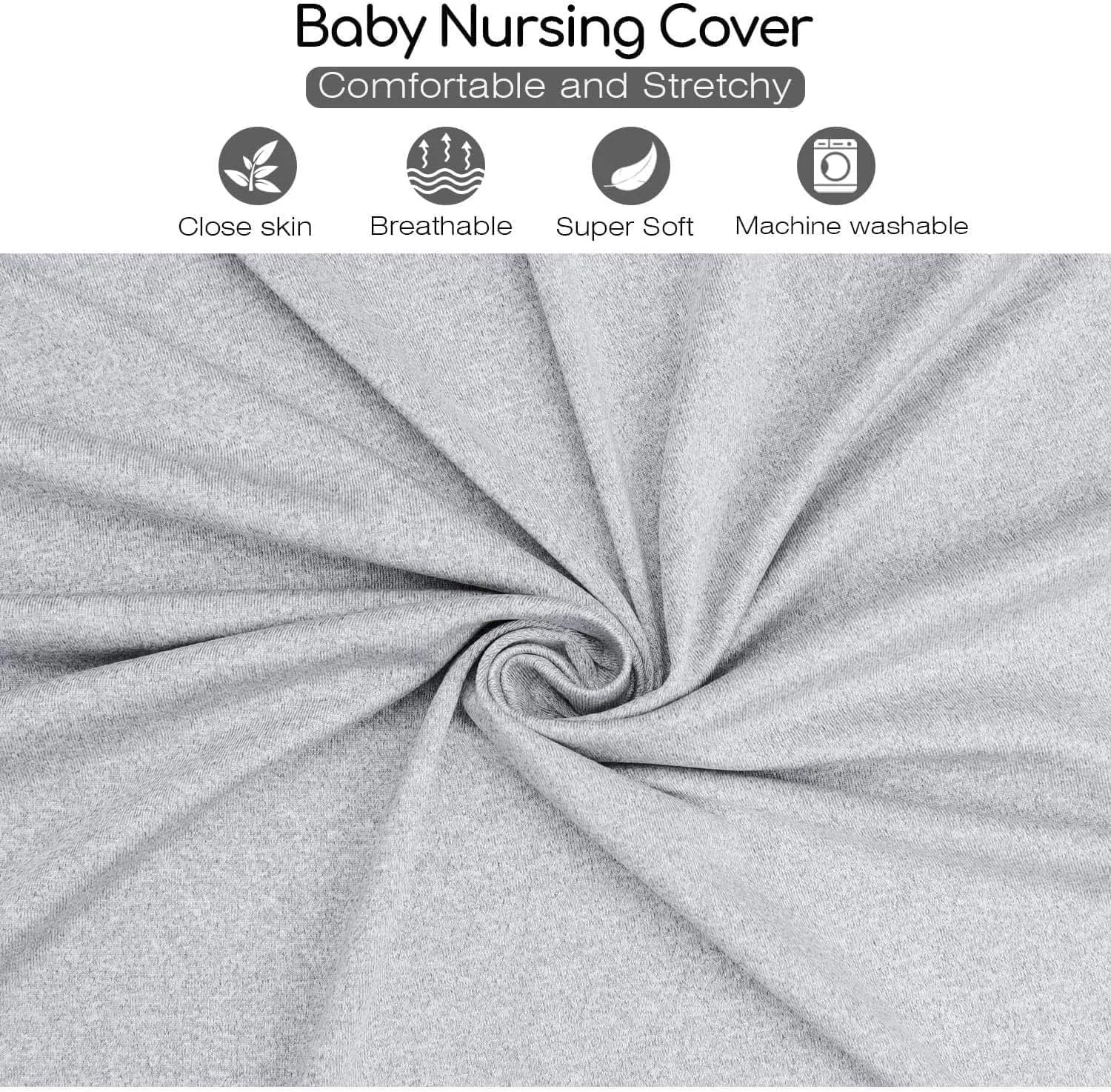 روپوش شیردهی نخی X spring، شال شیردهی آبی سبک وزن با پوشش کامل، روپوش شیردهی راحت برای مادران و نوزادان