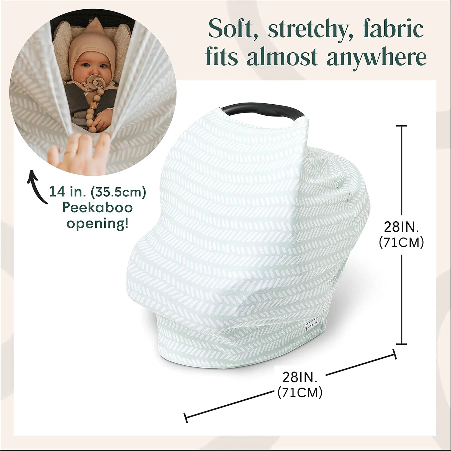 Simka Rose Car Seat Canopy Nursing Cover - Multi Use Cover - Baby Breastfeeding Cover - Ultra Soft and Stretchy (Moss) Simka Rose Car Seat Canopy Nursing Cover - Multi Use Cover - Baby Breastfeeding Cover - Ultra Soft and Stretchy (Moss)