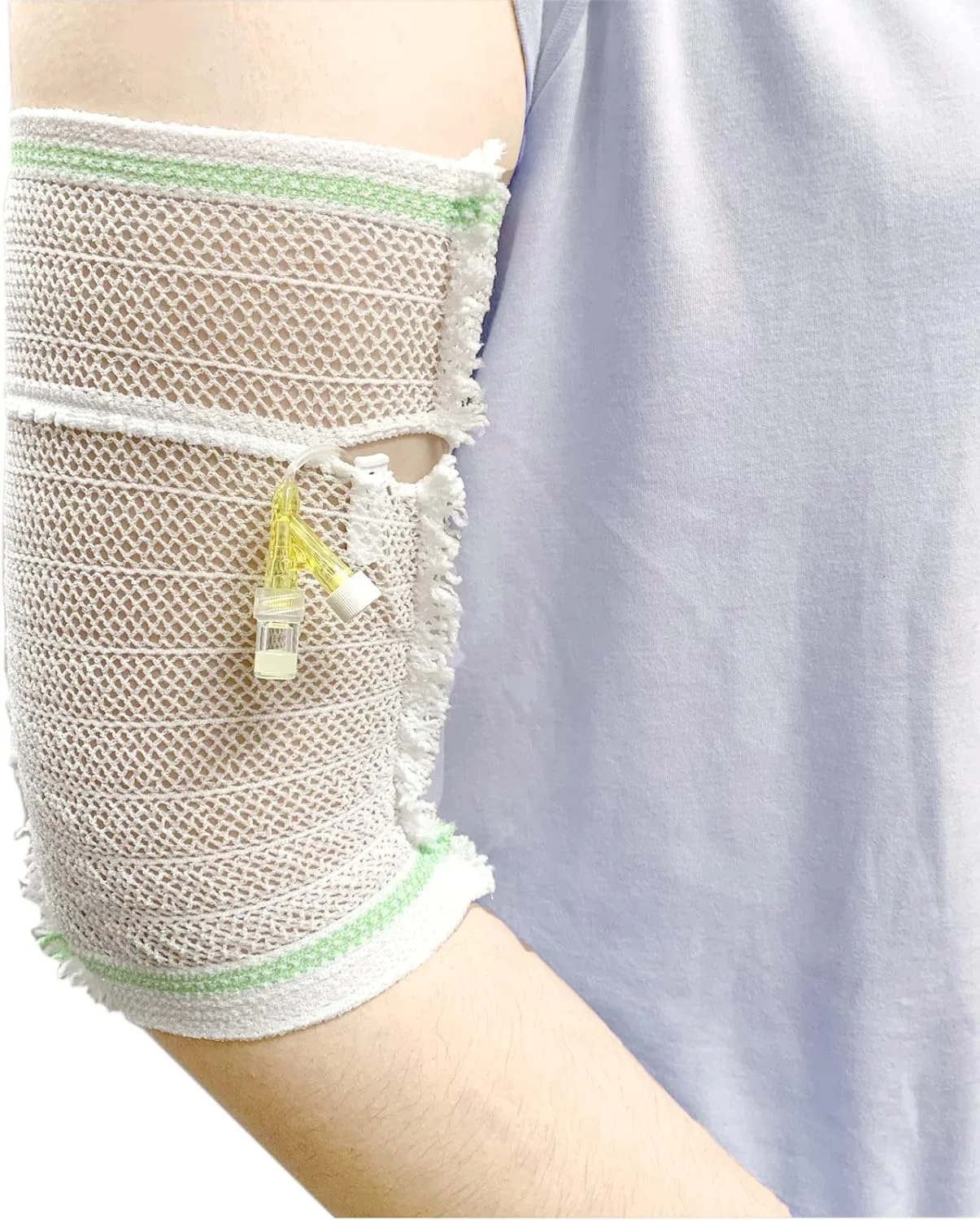 آستین محافظ خط PICC - محافظ کاتتر PICC برای کودکان 5 تا 10 سال، توری الاستیک، فوق العاده نرم، تنفس پذیر، راحت (L)
