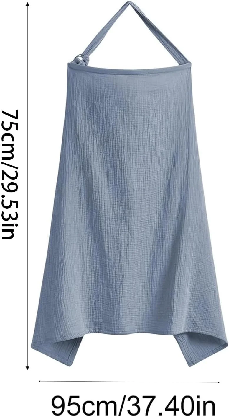 روپوش شیردهی NVTRSD، شال شیردهی مناسب برای استفاده در بیرون از منزل، 75 × 95 سانتی متر، پیش بند شیردهی برای شیردهی در حال حرکت، با بند قابل تنظیم، محافظت از حریم خصوصی در فضای باز (آبی)