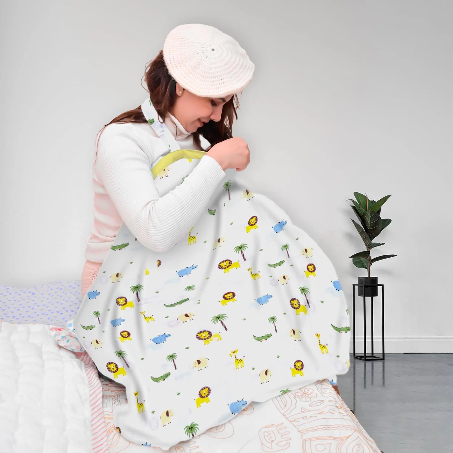 پیش بند شیردهی پنبه ارگانیک موسلین مامز هوم مدل Lion (چند رنگ) مناسب مادر