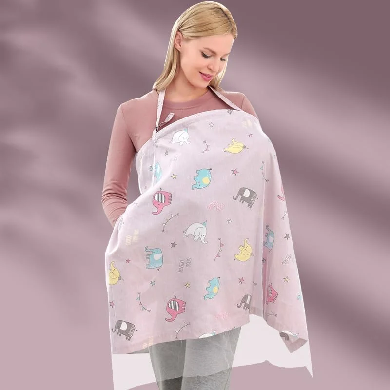 روپوش شیردهی مناسب برای بیرون از خانه، شال شیردهی پنبه ای، پیش بند شیردهی چند منظوره، روپوش شیردهی، پارچه متقال، پارچه ها و شال های شیردهی، روپوش شیردهی برای شیردهی (فیل صورتی)